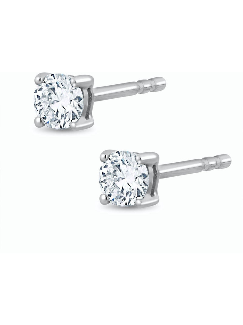 The Diamond Store Silver Tone Lab Diamond Stud Earrings 0.15ct H/Si Quality in 925