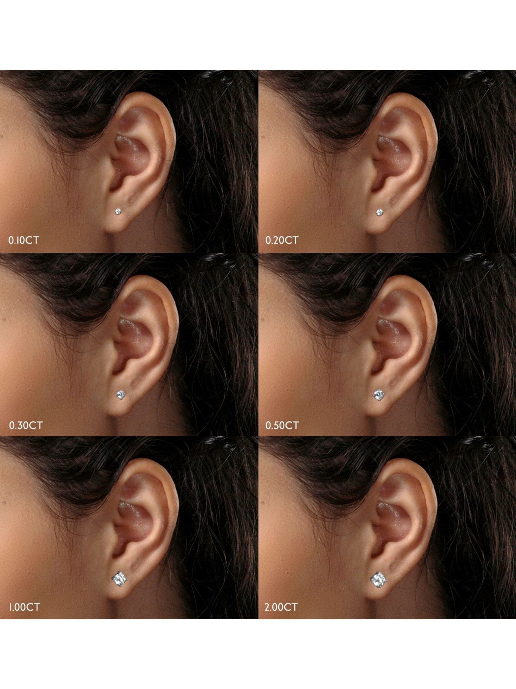 The Diamond Store Silver Tone Lab Diamond Stud Earrings 0.15ct H/Si Quality in 925
