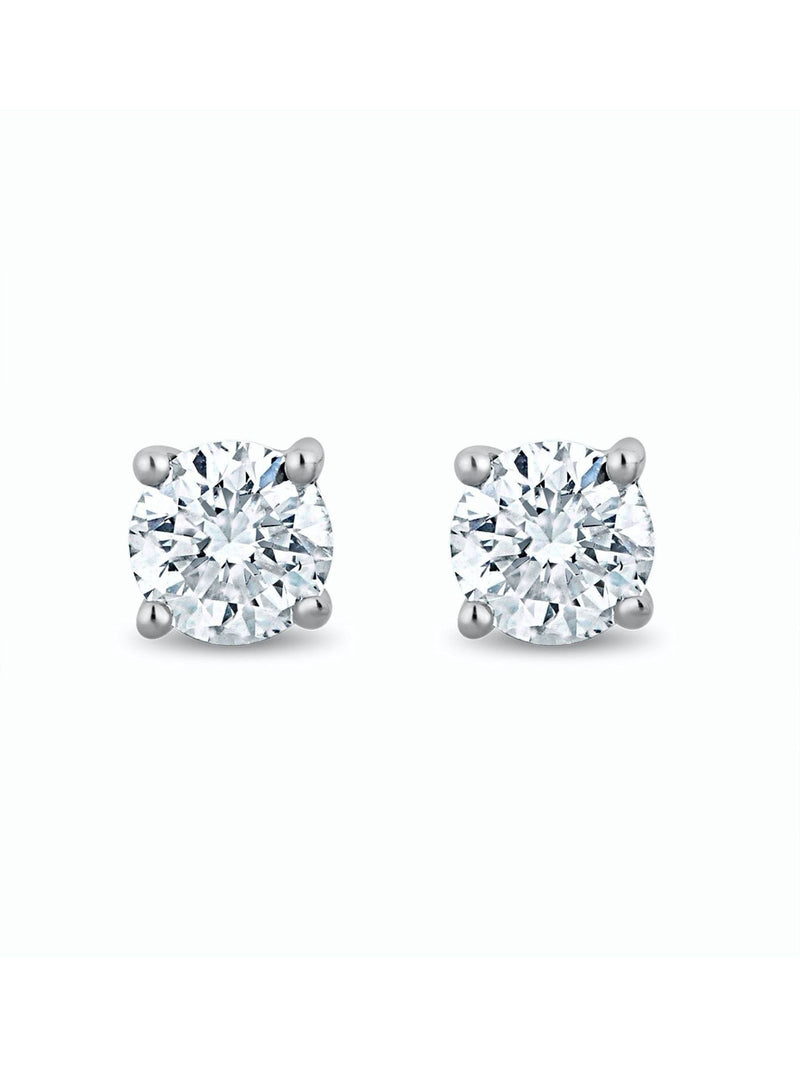 The Diamond Store Silver Tone Lab Diamond Stud Earrings 0.15ct H/Si Quality in 925