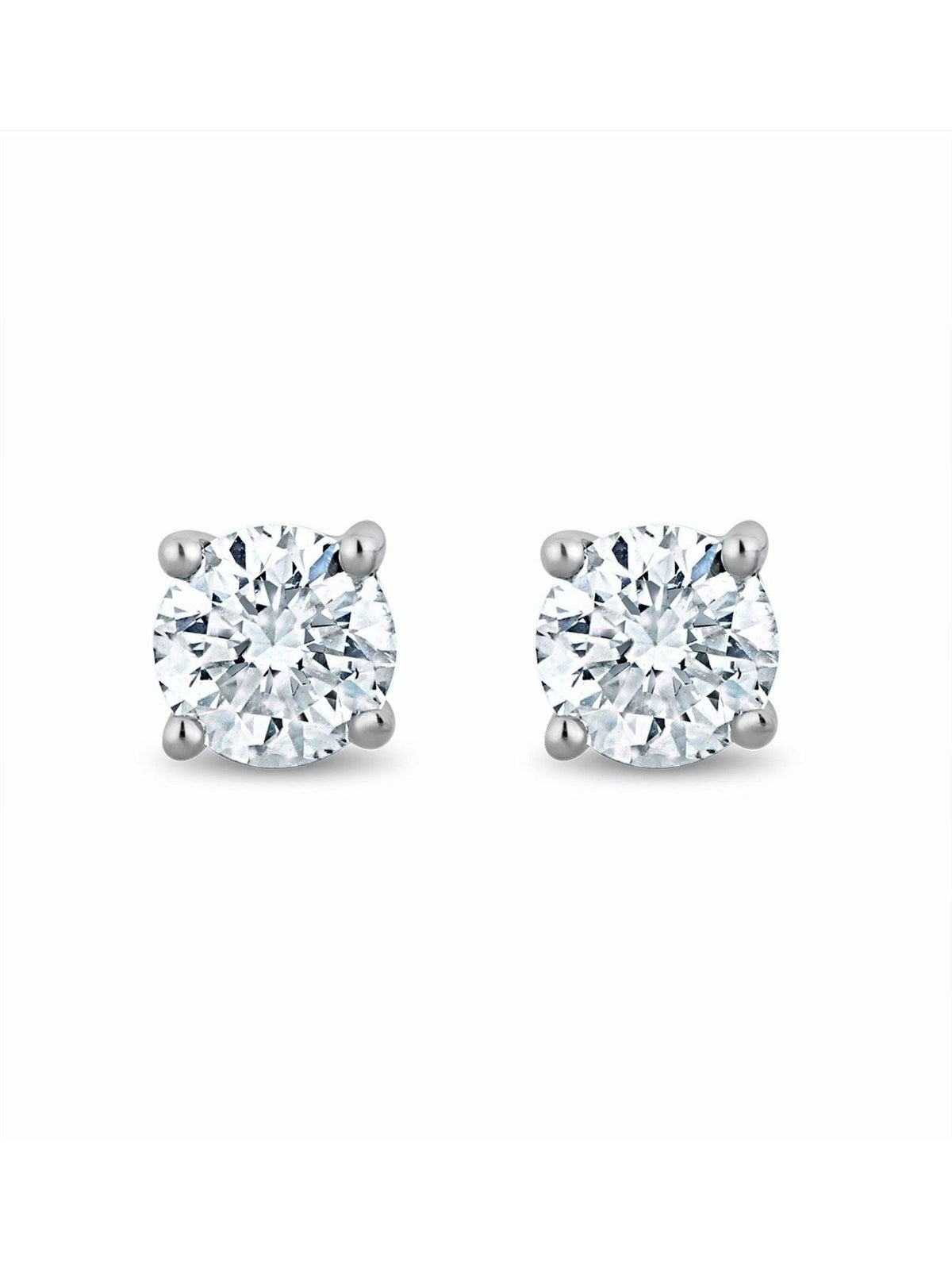 The Diamond Store Silver Tone Lab Diamond Stud Earrings 0.15ct H/Si Quality in 925