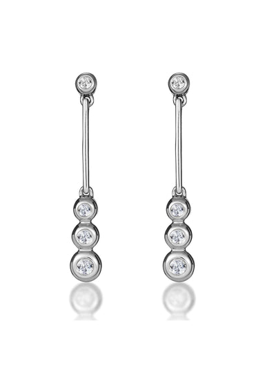 0.12ct Diamond Drop Earrings 9K White Gold