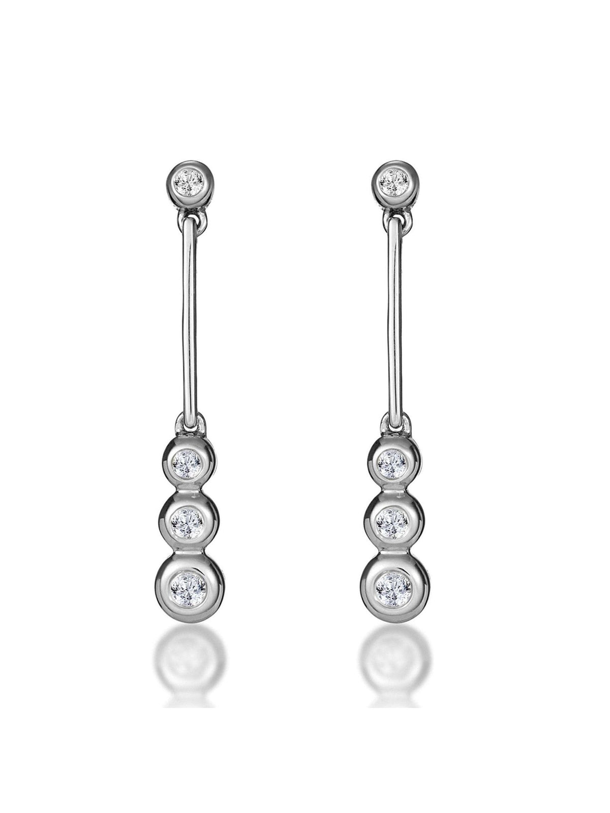0.12ct Diamond Drop Earrings 9K White Gold