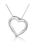 The Diamond Store white gold diamond heart pendant necklace 13cm (British brand)