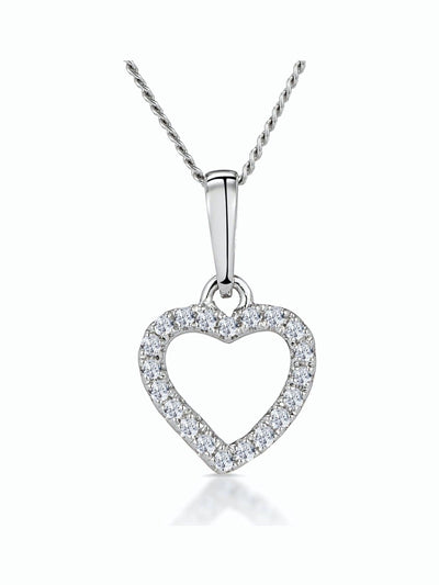 The Diamond Store Stellato Diamond Heart Necklace 9K White Gold