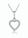 The Diamond Store 9K White Gold Stellato Diamond Heart Necklace