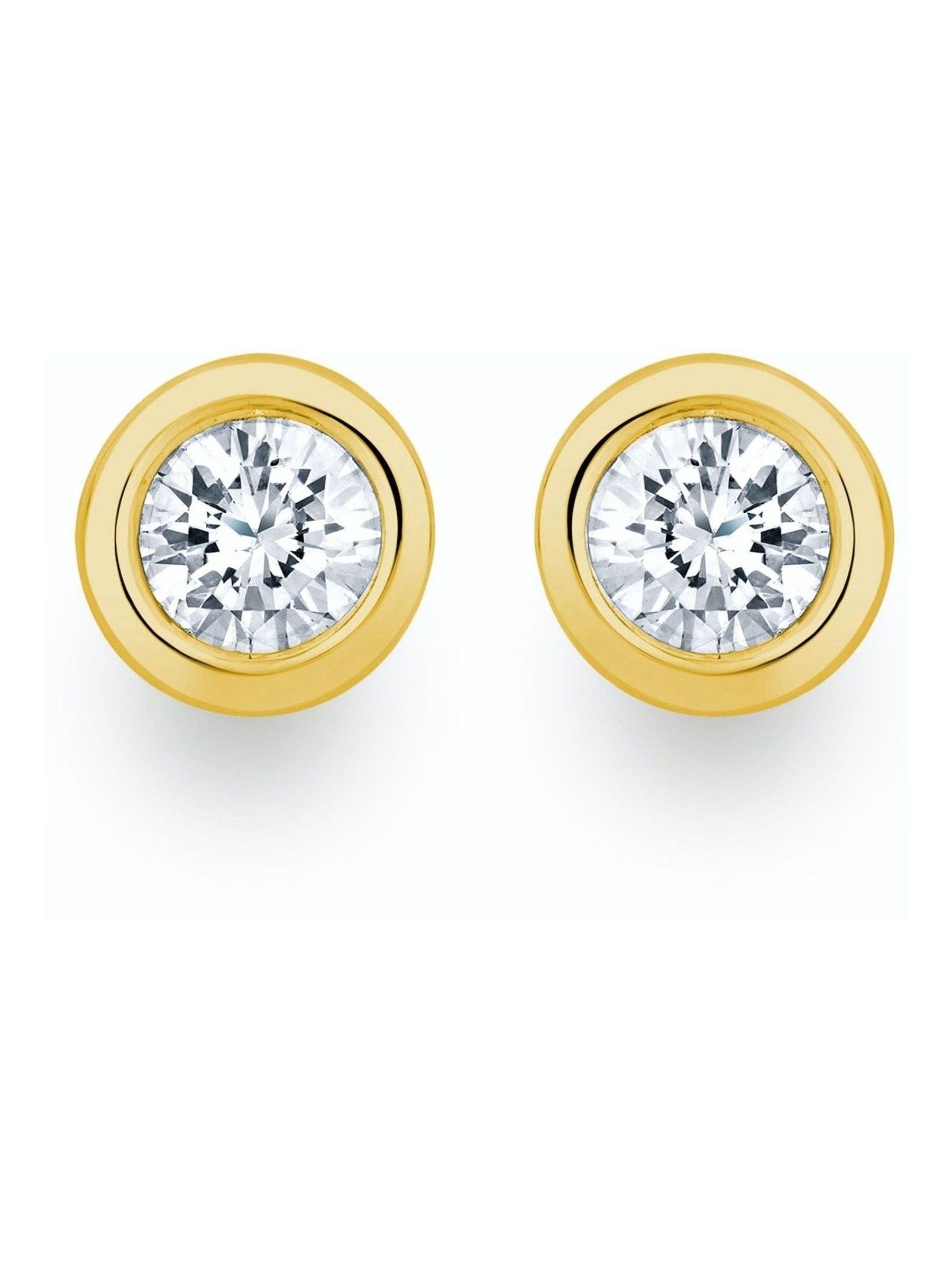 The Diamond Store 9K yellow gold diamond earrings 5.2mm (British brand)