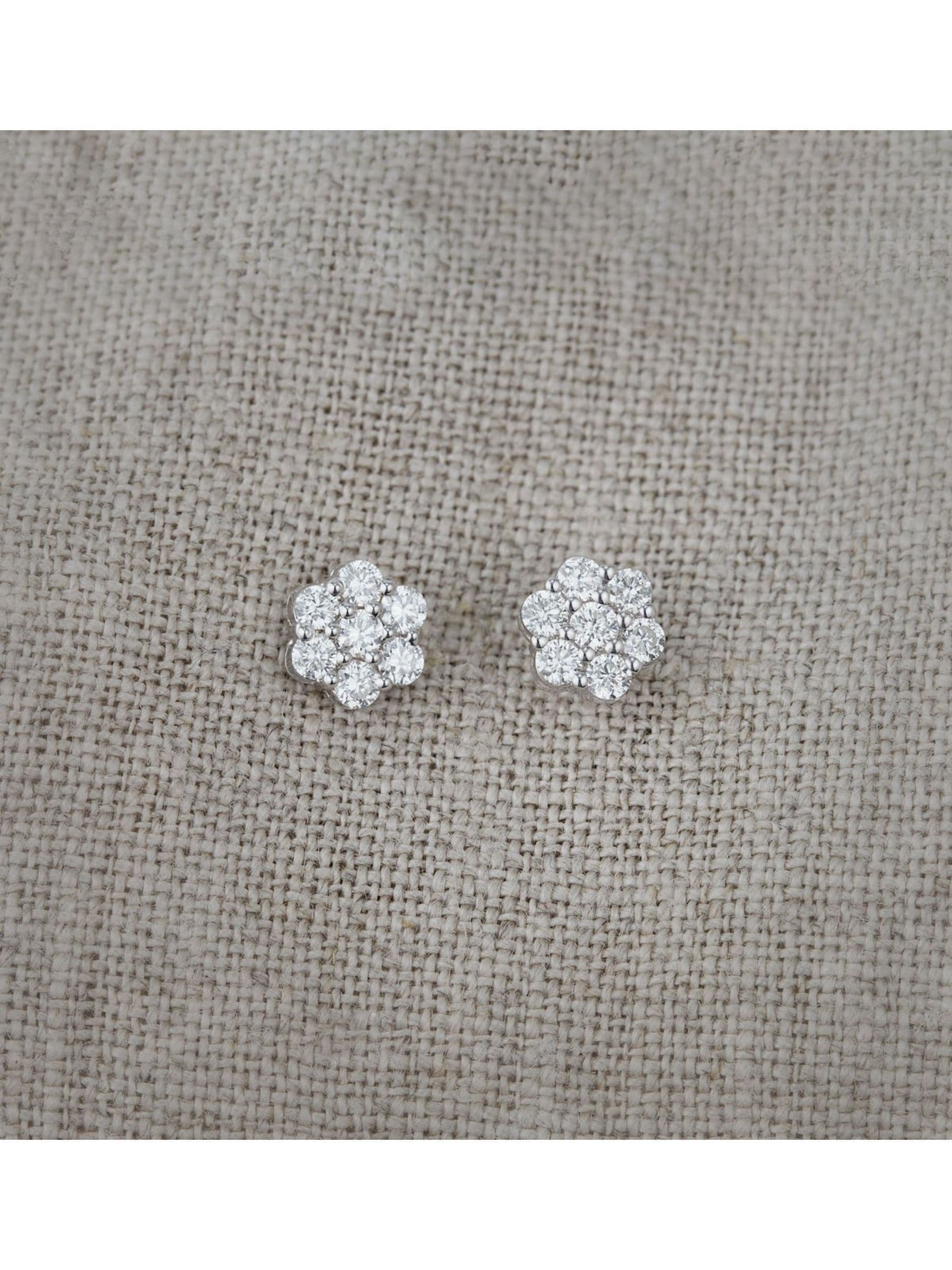 The Diamond Store white gold diamond cluster earrings (British brand)
