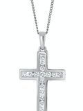 The Diamond Store 9K White Gold 0.25ct H/Si Lab Diamond Cross Necklace