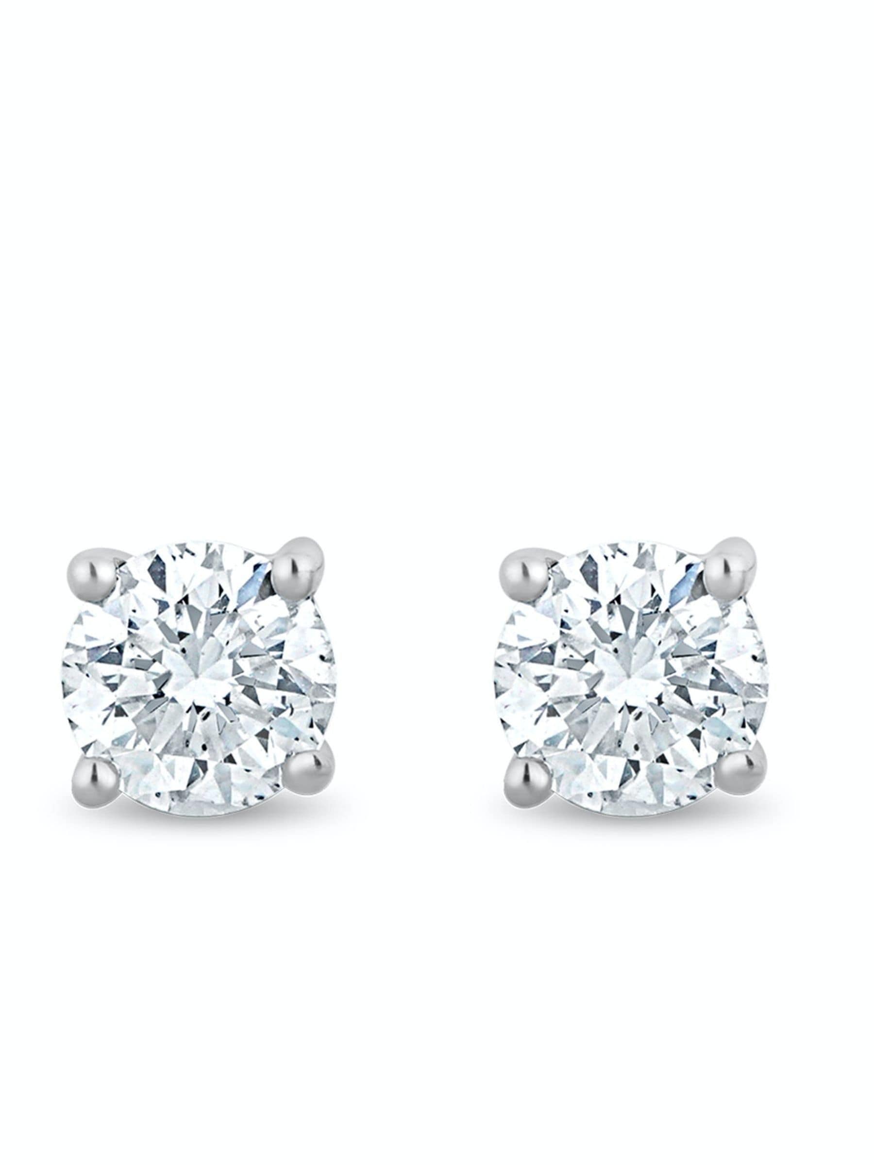 The Diamond Store white lab diamond earrings 2.4mm (British brand)