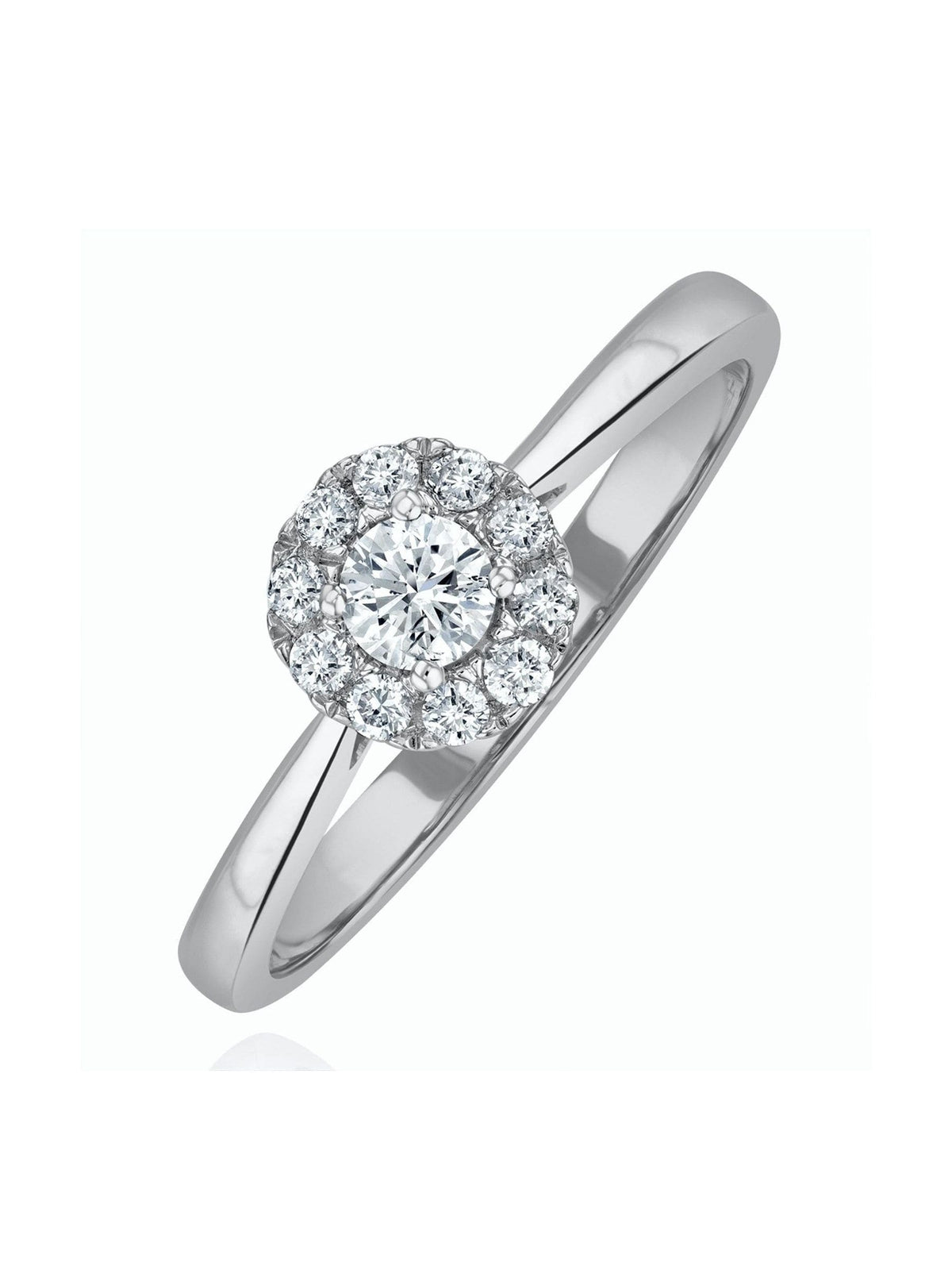 The Diamond Store 9K White 0.25ct H/Si Lab Diamond Halo Engagement Ring