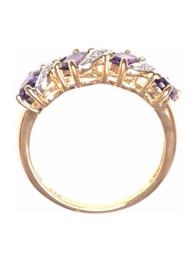 The Diamond Store 9K Gold 0.74ct Amethyst And Diamond Ring
