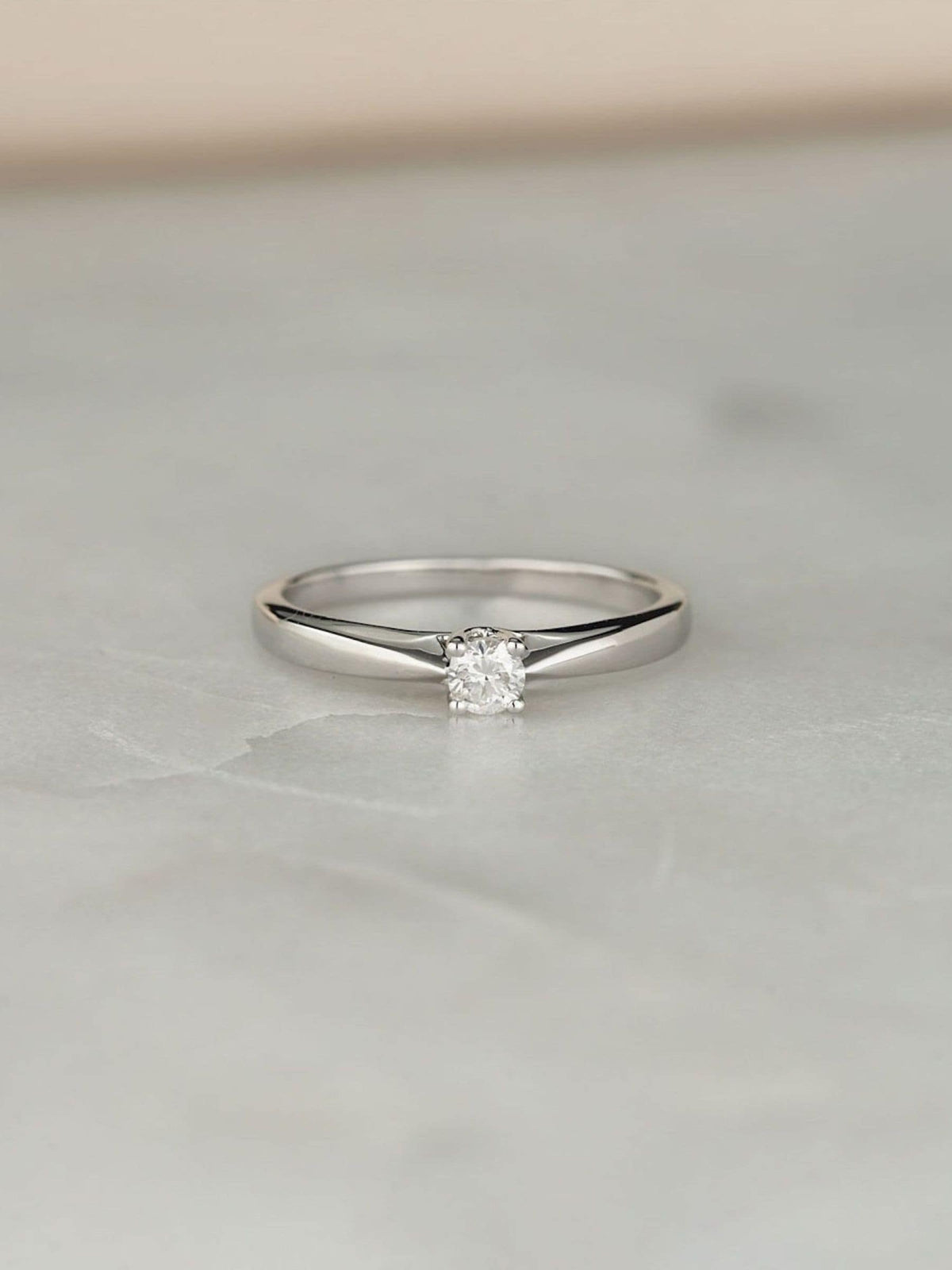 The Diamond Store 9K White Gold Tapered Design 0.15ct H/Si Lab Diamond Engagement Ring