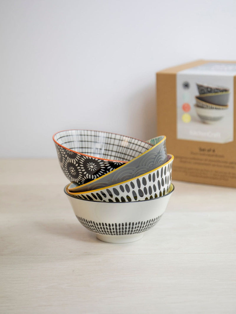 KitchenCraft white ceramic cereal bowls set of 4, UK version