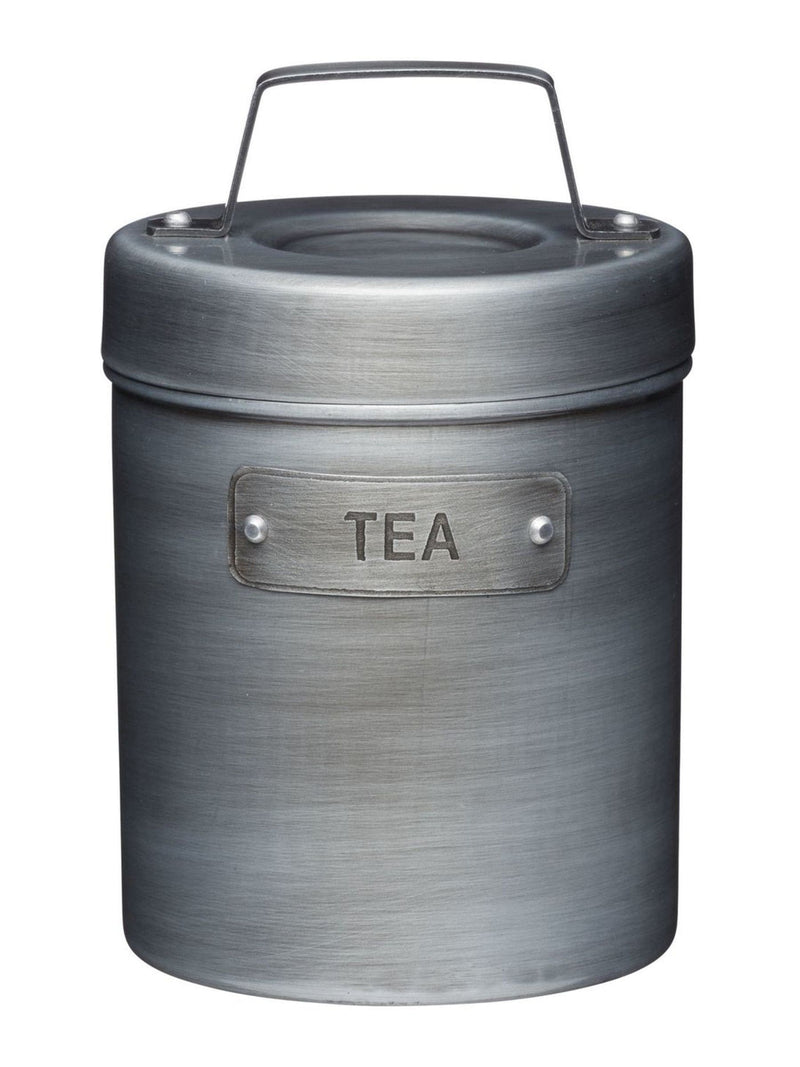 Kitchencraft grey metal tea coffee sugar canisters, 1 litre, UK version