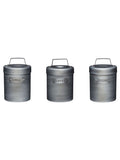 Kitchencraft grey metal tea coffee sugar canisters, 1 litre, UK version
