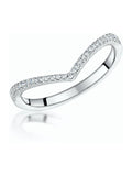 The Diamond Store 9K White Gold Stellato Collection 0.12ct Diamond Wishbone Ring