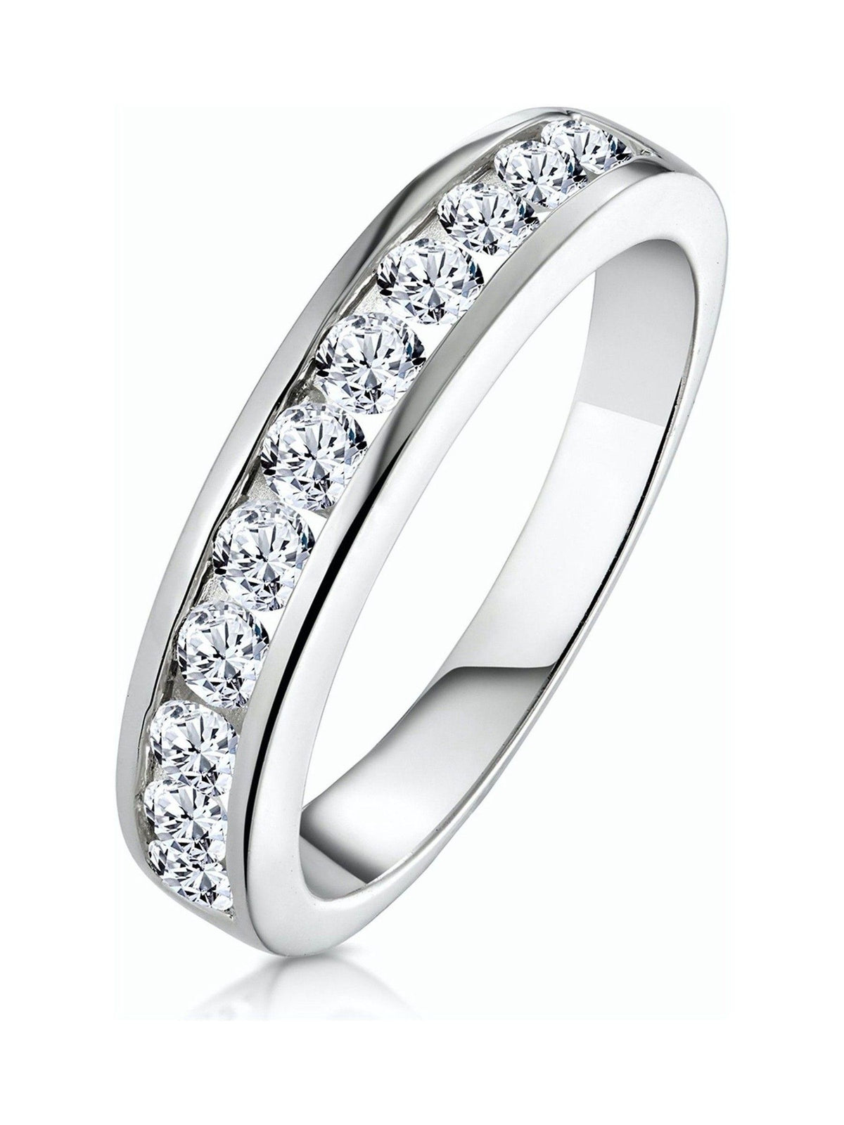 The Diamond Store 9K White Gold Rae 0.75ct Lab Diamond Half Eternity Ring