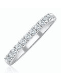 9K White Gold Half Eternity Ring with 0.30CT Lab Diamonds