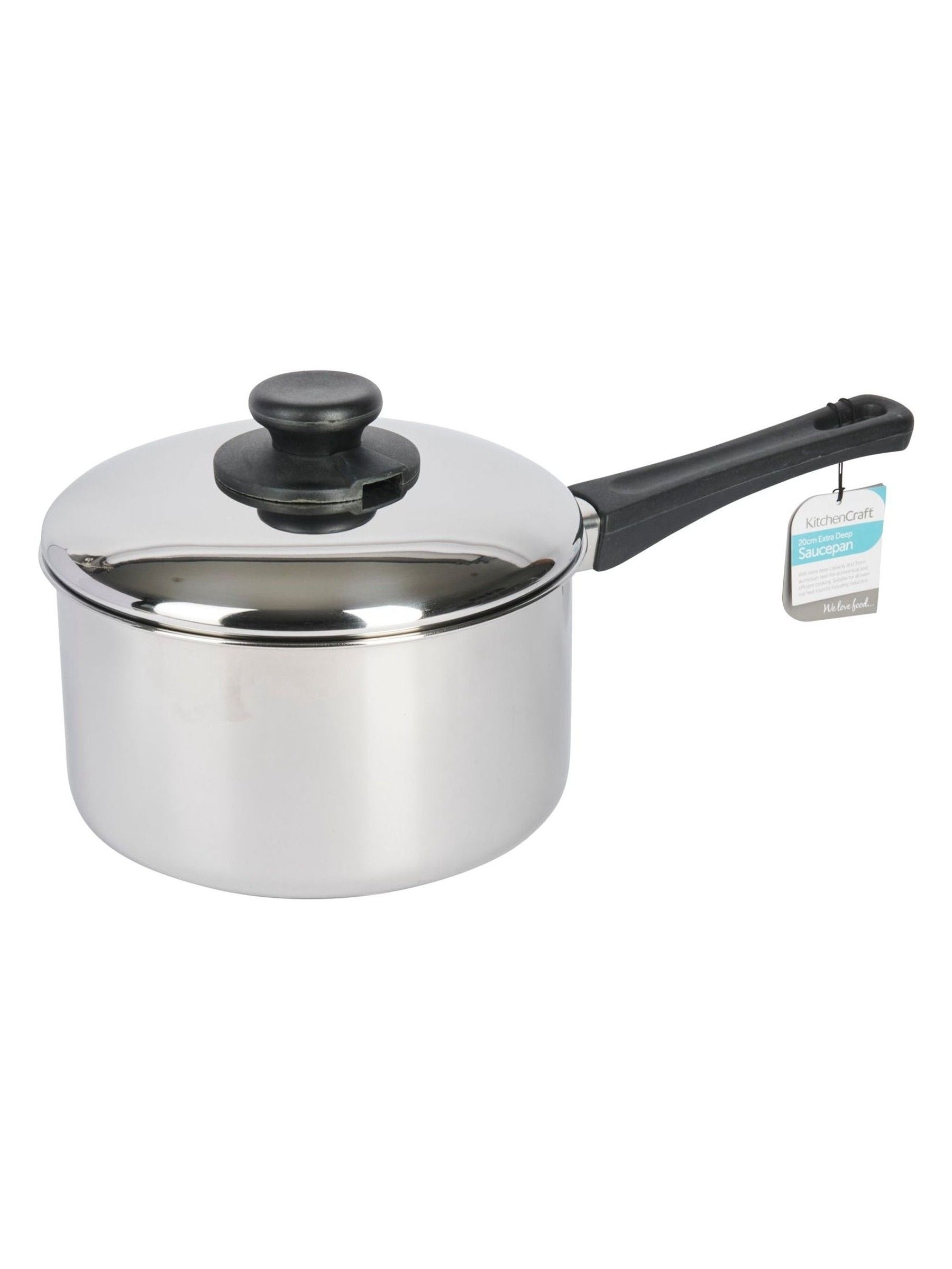 Kitchencraft Silver Extra Deep Induction Saucepan 20cm, UK version