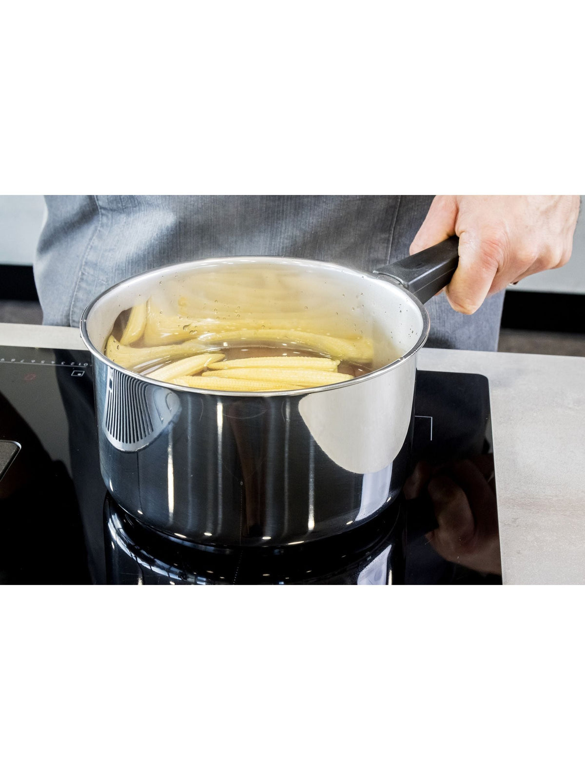 Kitchencraft Silver Extra Deep Induction Saucepan 20cm, UK version