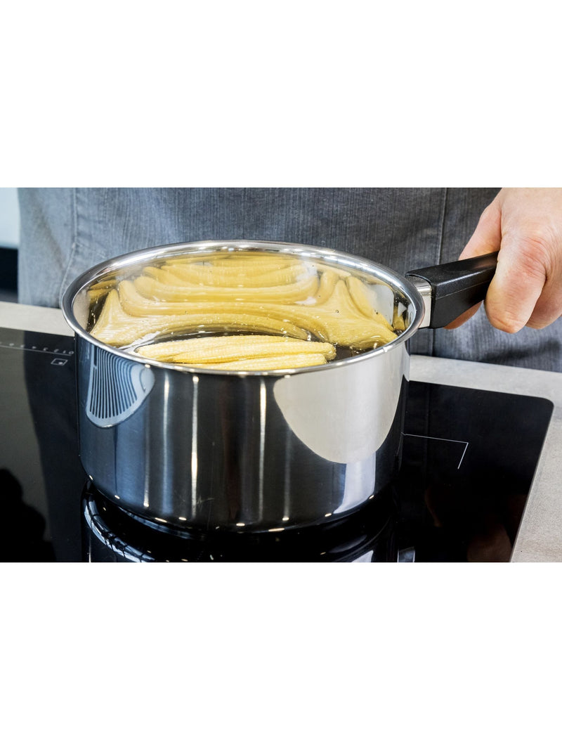 KitchenCraft silver extra-deep medium induction saucepan with lid - British product