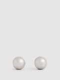 Reiss Silver Tone Pollie Polished Ball Huggie Earrings