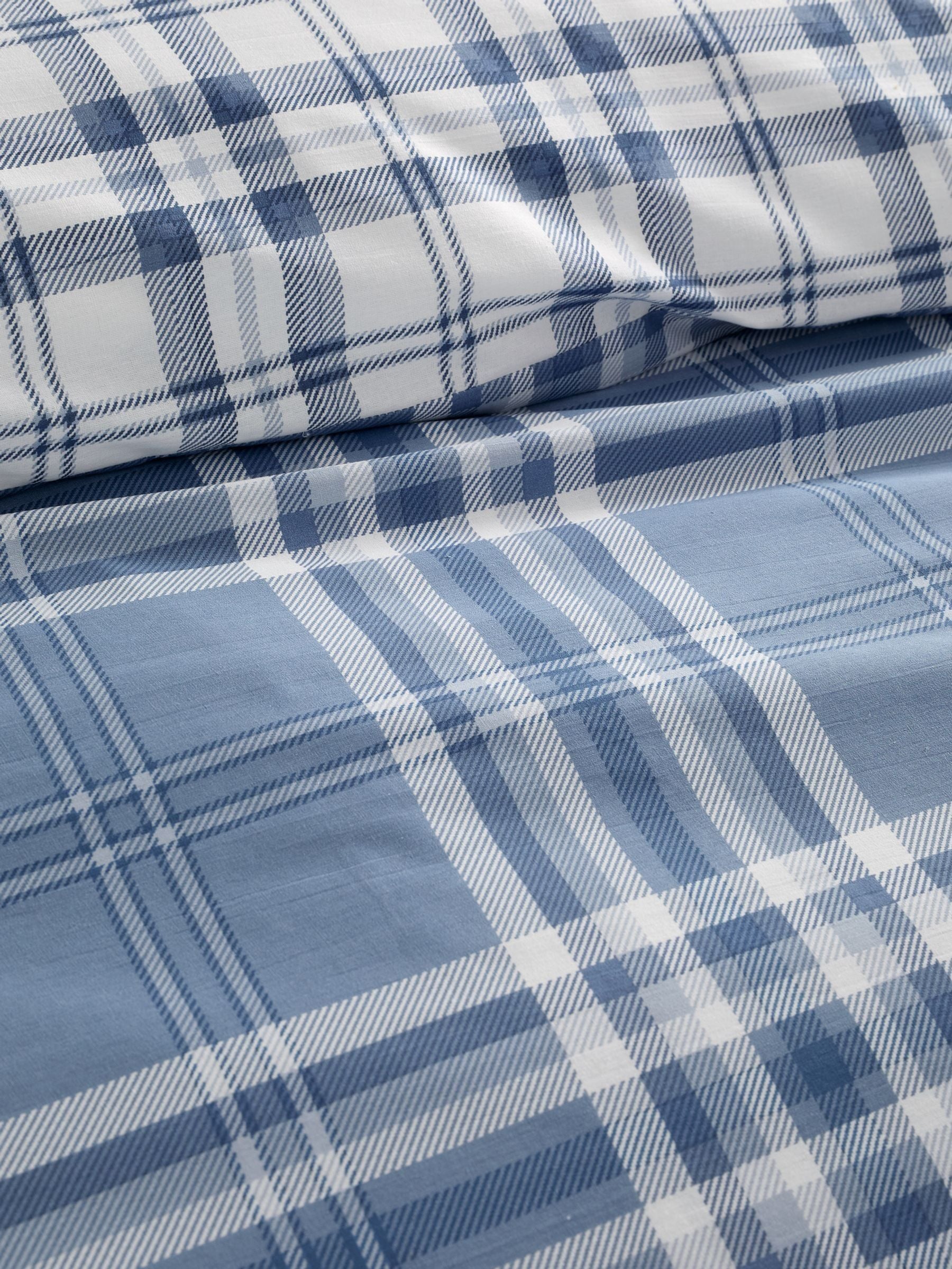 Catherine Lansfield Blue Kelso Check duvet cover and pillowcase set - British product