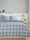 Catherine Lansfield Blue Kelso Check duvet cover and pillowcase set - British product