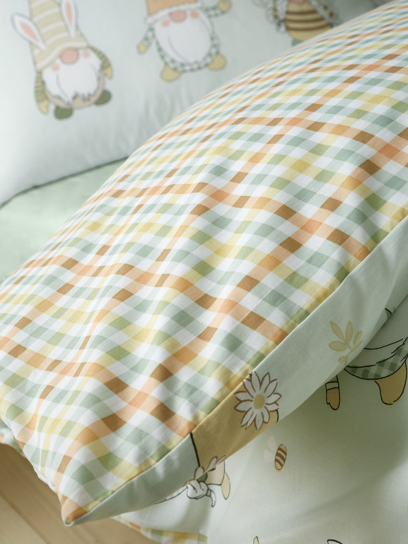 Catherine Lansfield Green Spring Gonks Reversible Duvet Cover Set