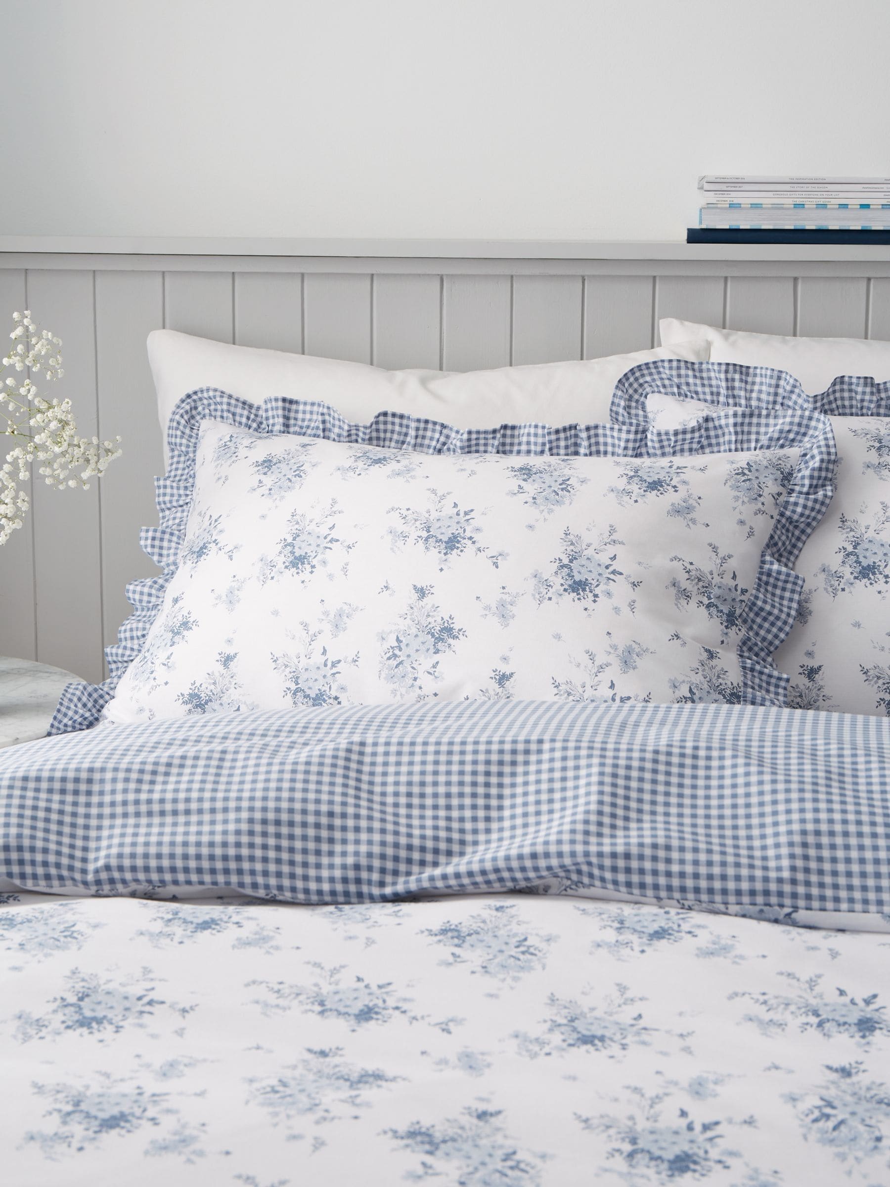 Catherine Lansfield Blue Lucie Floral duvet cover set - British product