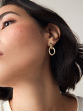 Gold Tone Door Knocker Stud Earrings