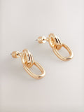 Gold Tone Door Knocker Stud Earrings