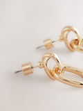 Gold Tone Door Knocker Stud Earrings