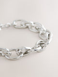 Silver Tone Double Link Chunky Chain Bracelet