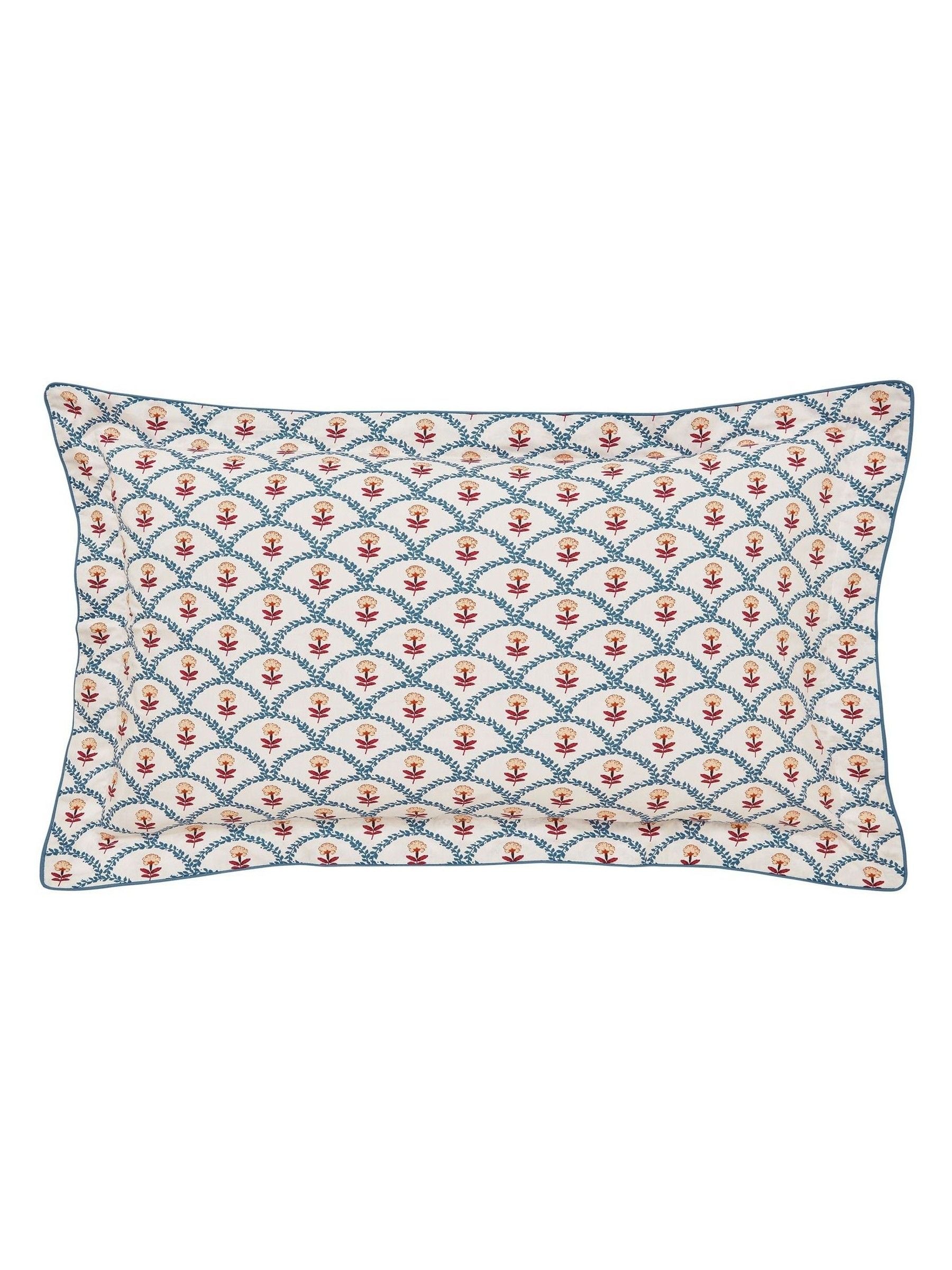 Joules blue floral scallop duvet cover and pillowcase set, UK version