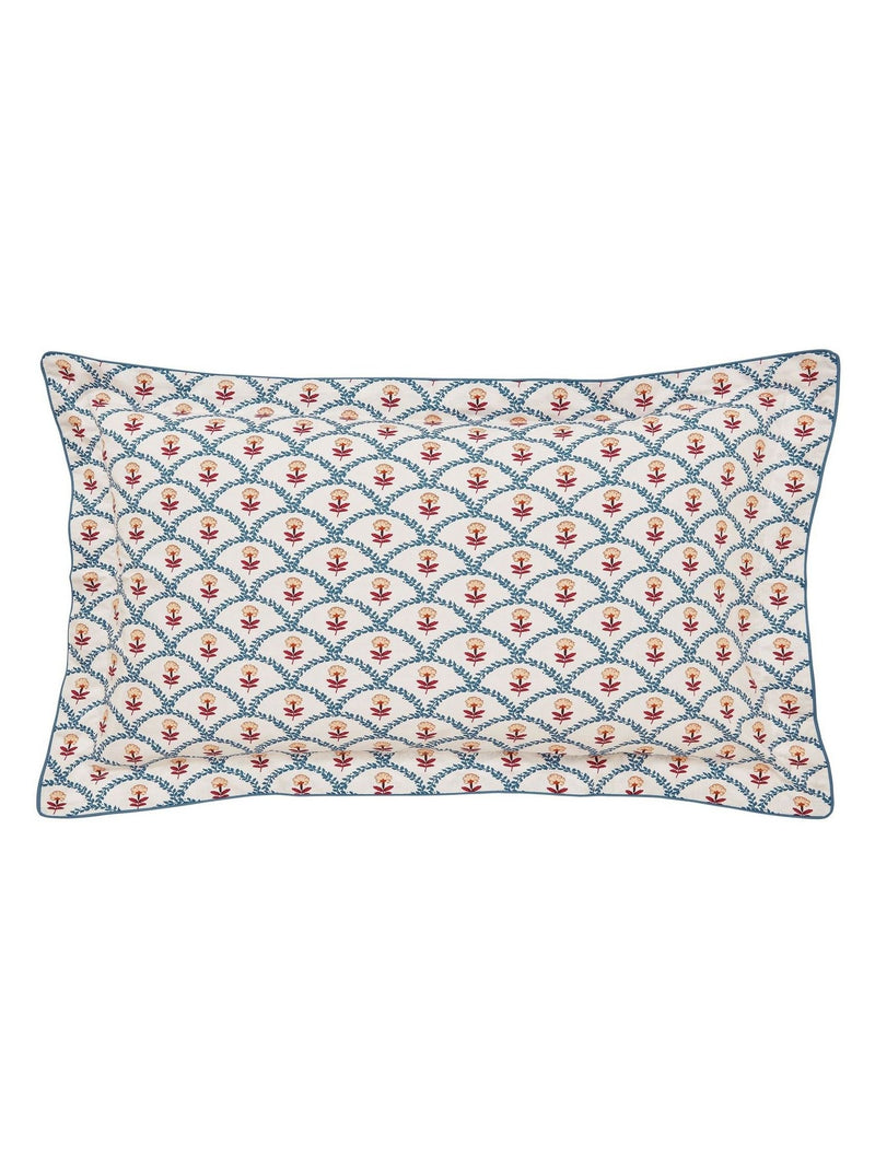 Joules blue floral scallop duvet cover and pillowcase set, UK version
