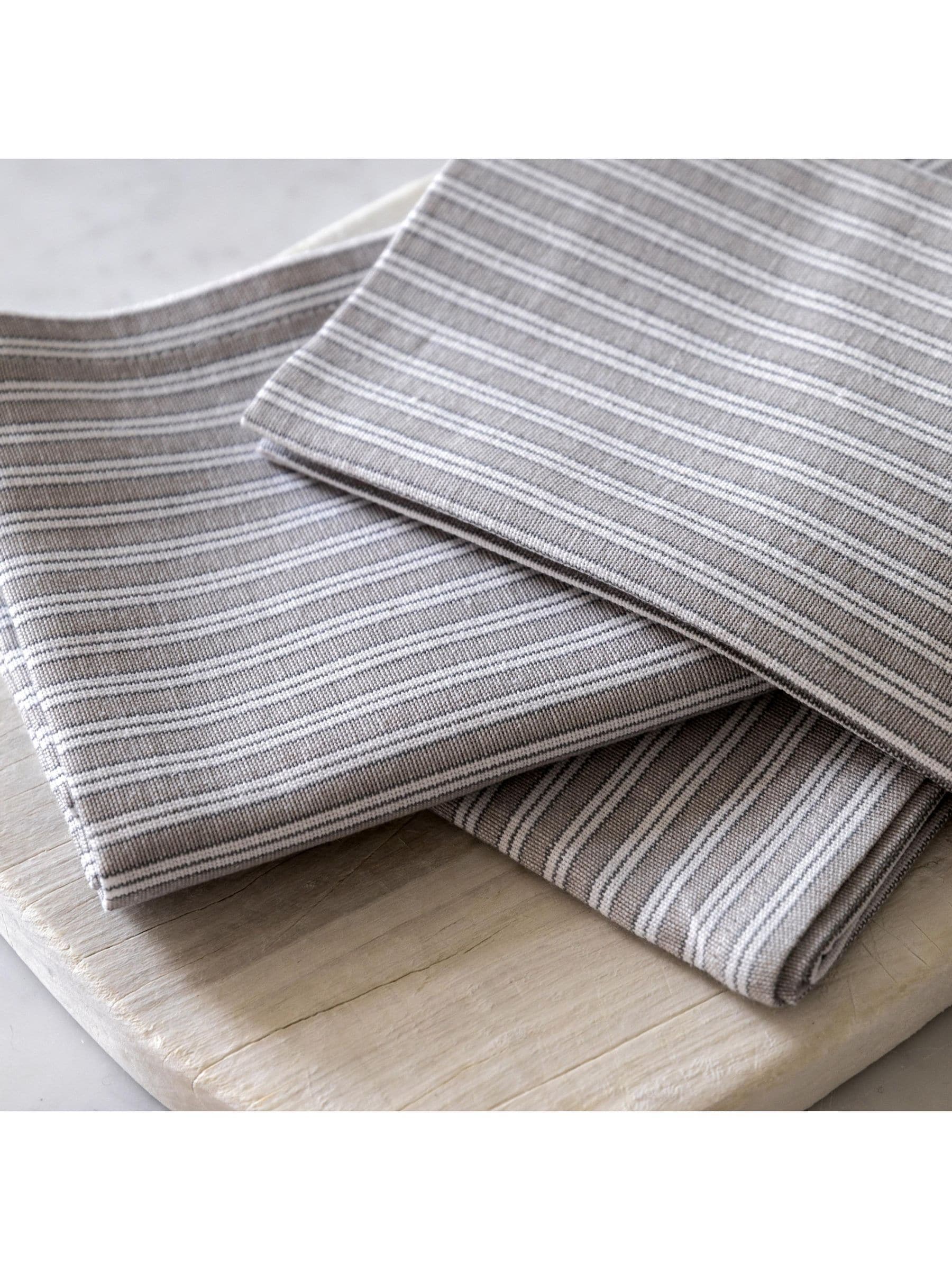 Gallery Home Grey Woven Striped Napkins 4 Pack, UK version