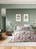 Bedeck of Belfast Mulberry Red Green Elswyth duvet cover and pillowcase set - British product