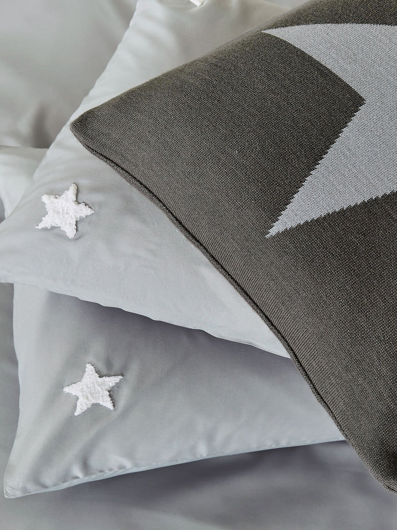 Helena Springfield grey tufted star duvet cover and pillowcase set, UK version