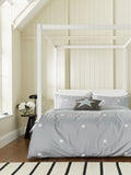 Helena Springfield grey tufted star duvet cover and pillowcase set, UK version