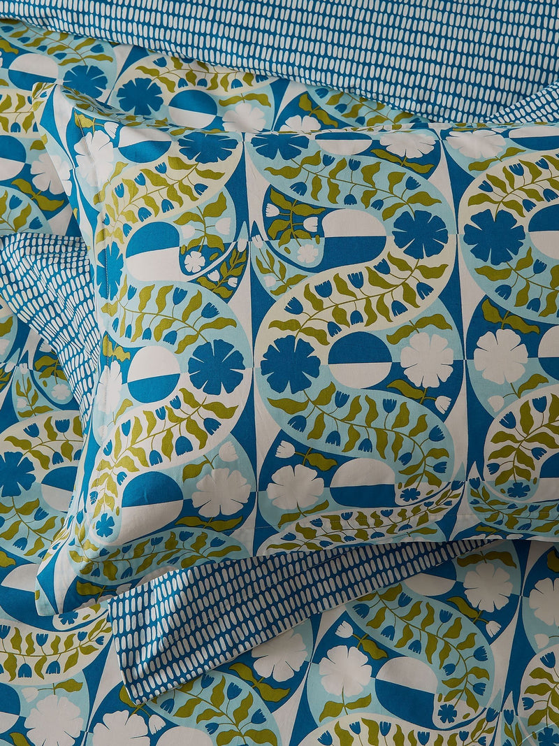 Scion Indigo Twist & Turn duvet cover and pillowcase set (British brand)