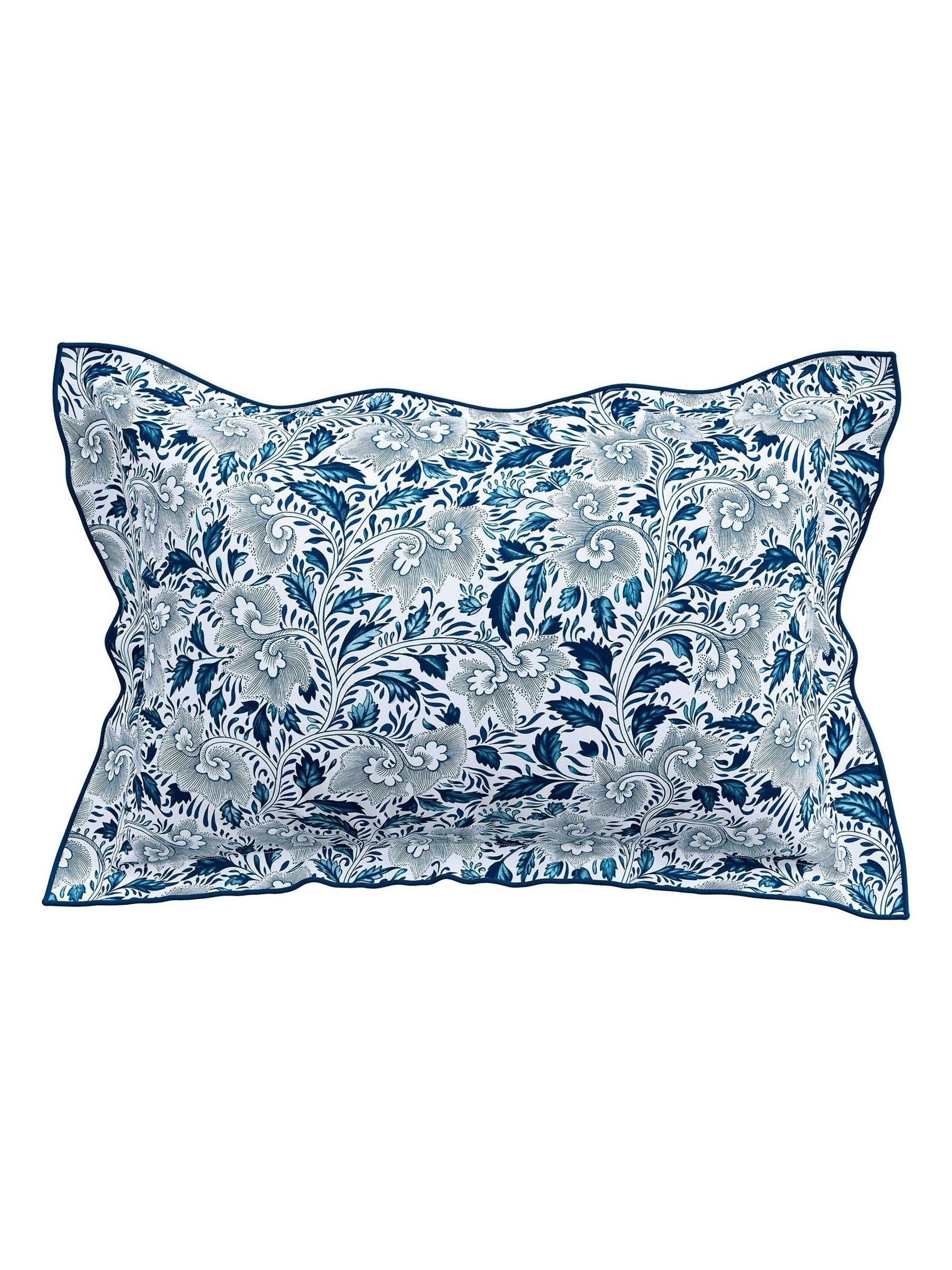 V&A Indigo Ornamental Bloom duvet set (British brand)