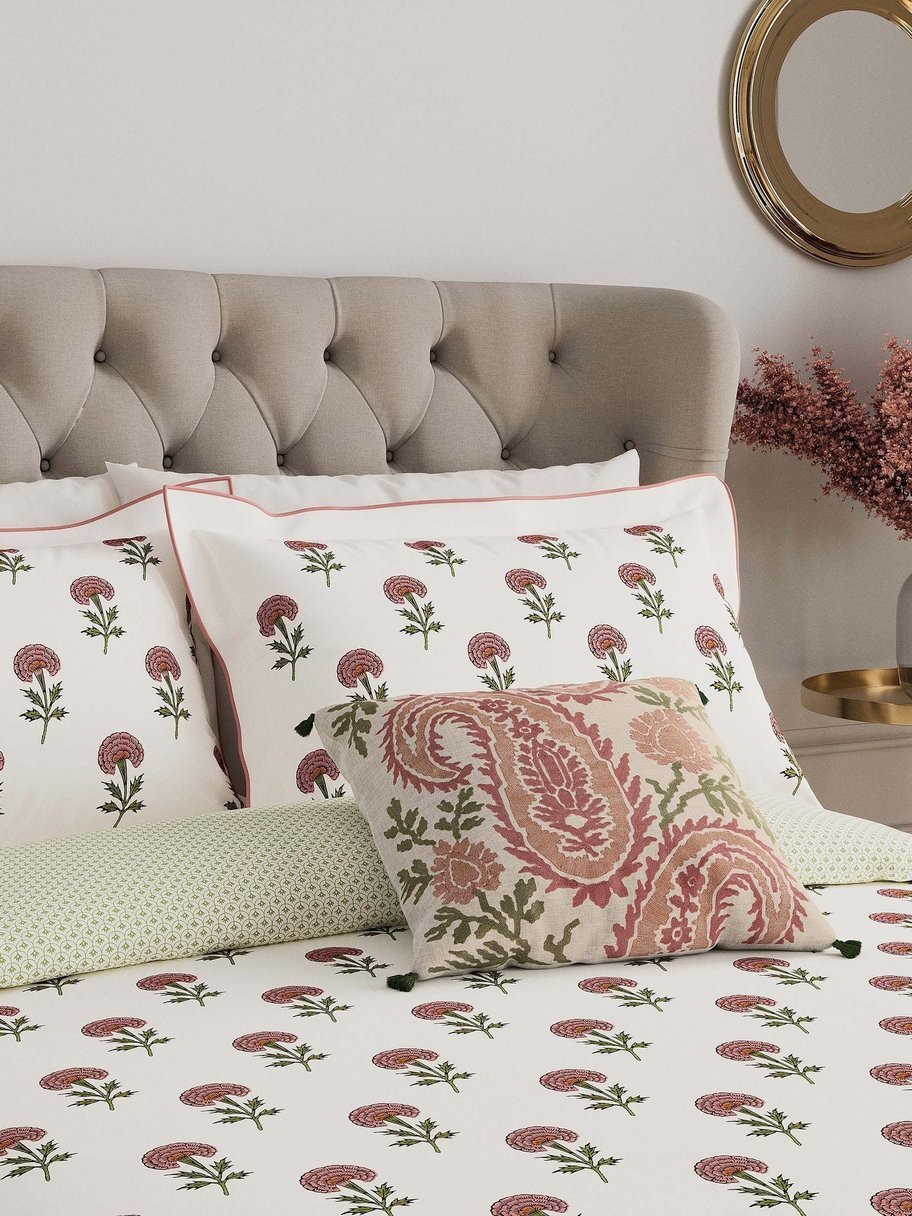 V&A Rose Regal Marigold duvet cover and pillowcase set (British brand)