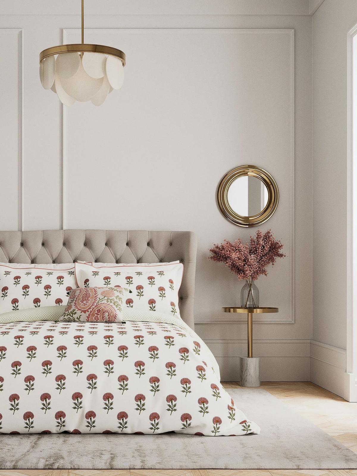 V&A Rose Regal Marigold duvet cover and pillowcase set (British brand)