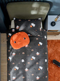 Black duvet cover and pillowcase set - British product