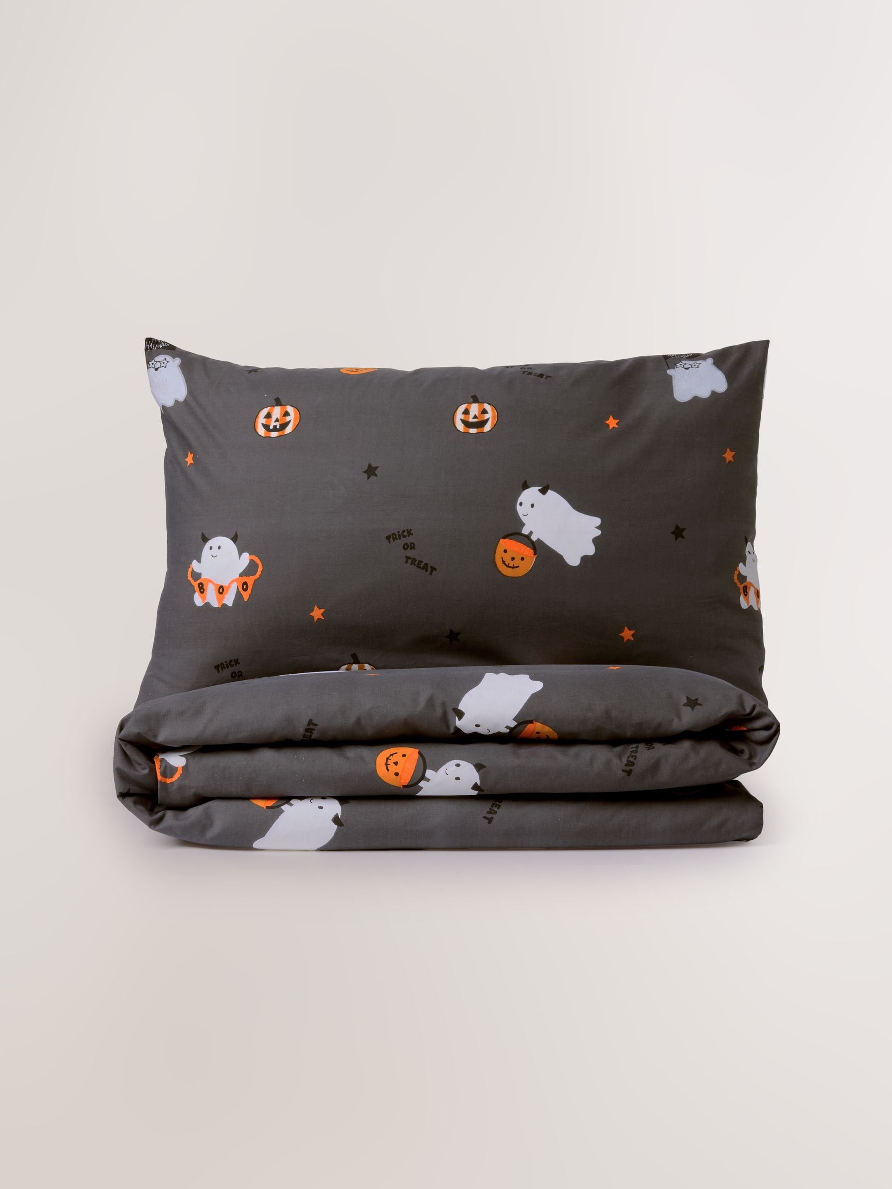 Black duvet cover and pillowcase set - British product