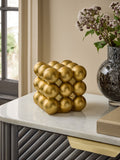 Gold bubble cube ornament 11.5cm cube, UK version