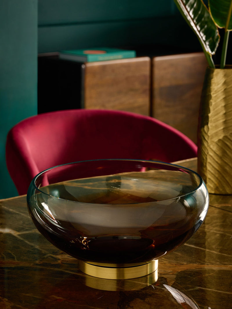Brown Cooper Glass Decorative Bowl