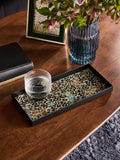 Leopard print glass and metal tray diameter 32cm, UK version