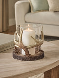 Gold antler candle holder hurricane 15.5cm, UK version